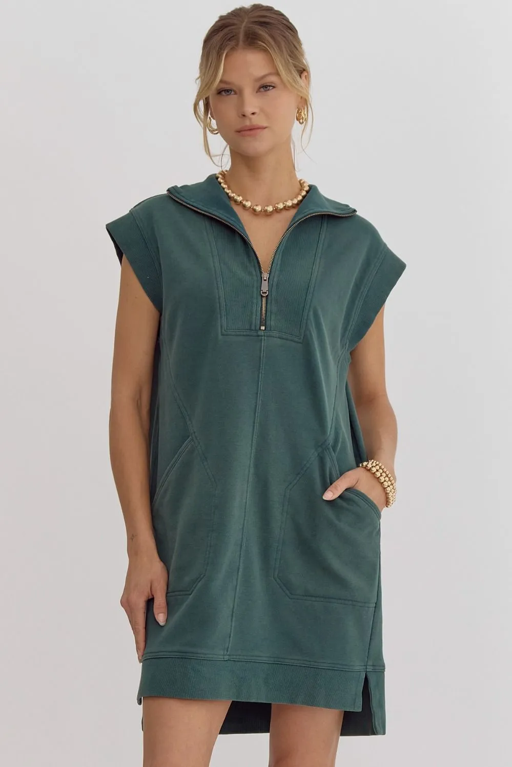 Solid Mock Neck Dress - Shop now for the latest fashion trends