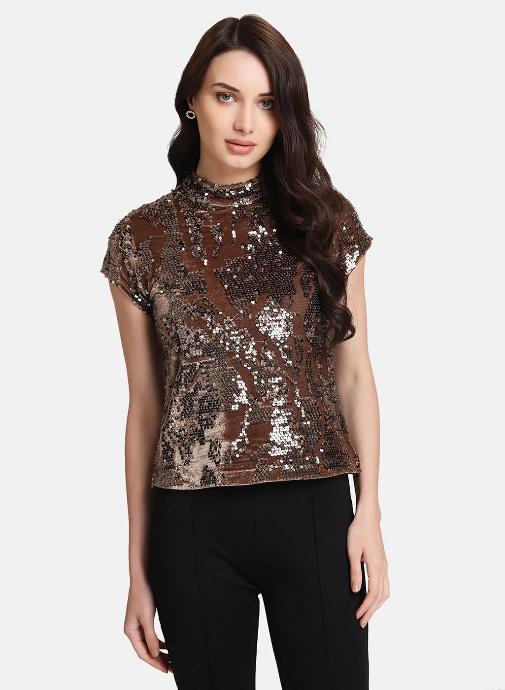 Stylish Sequin Round Neck Top - Shop Now