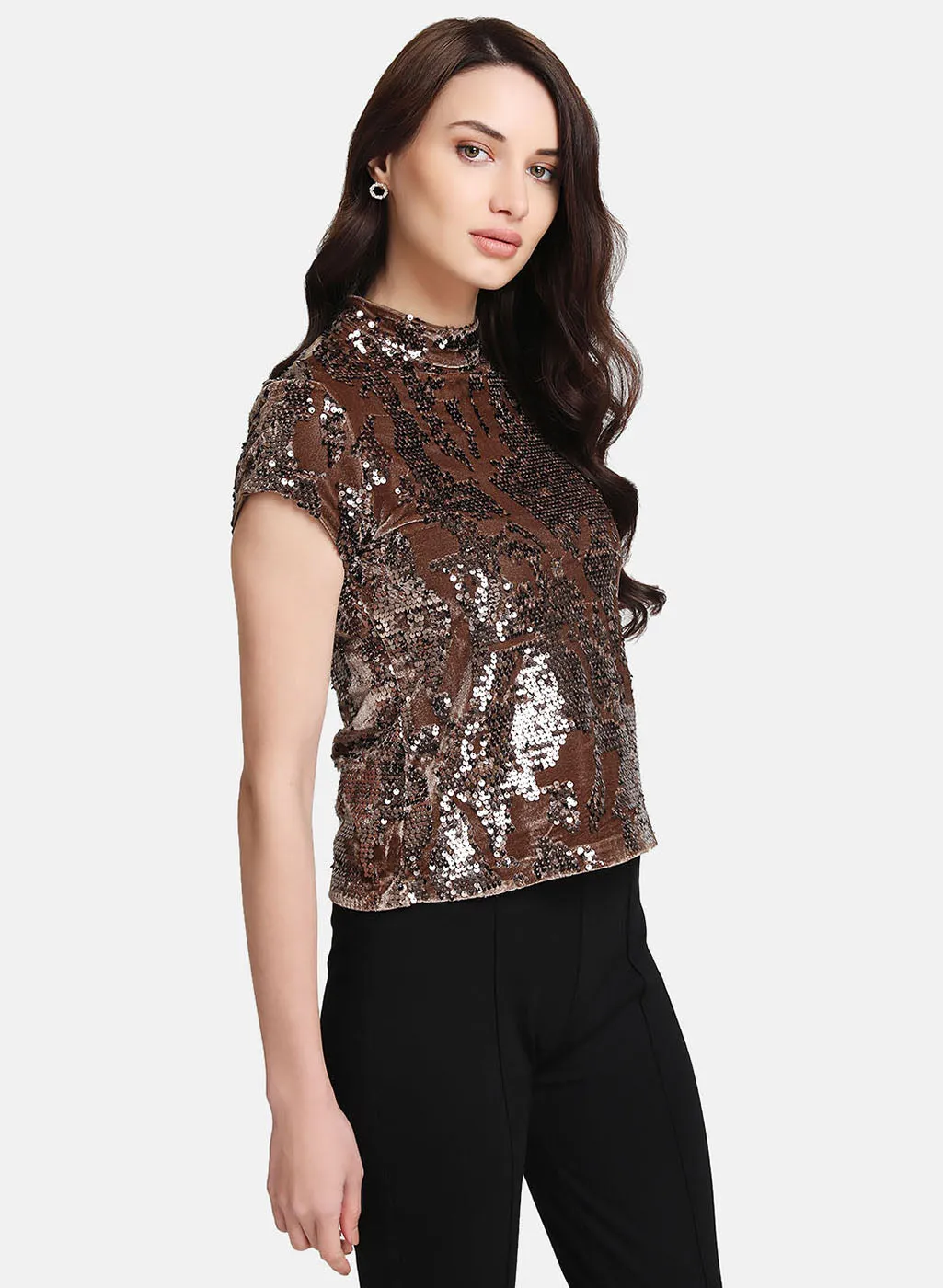 Stylish Sequin Round Neck Top - Shop Now