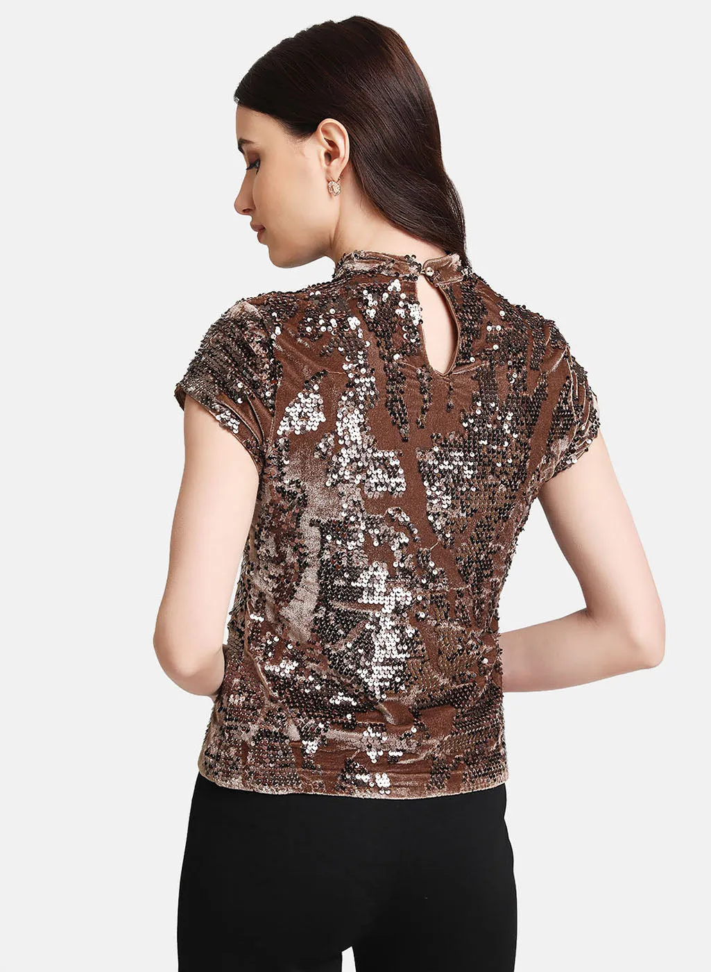 Stylish Sequin Round Neck Top - Shop Now