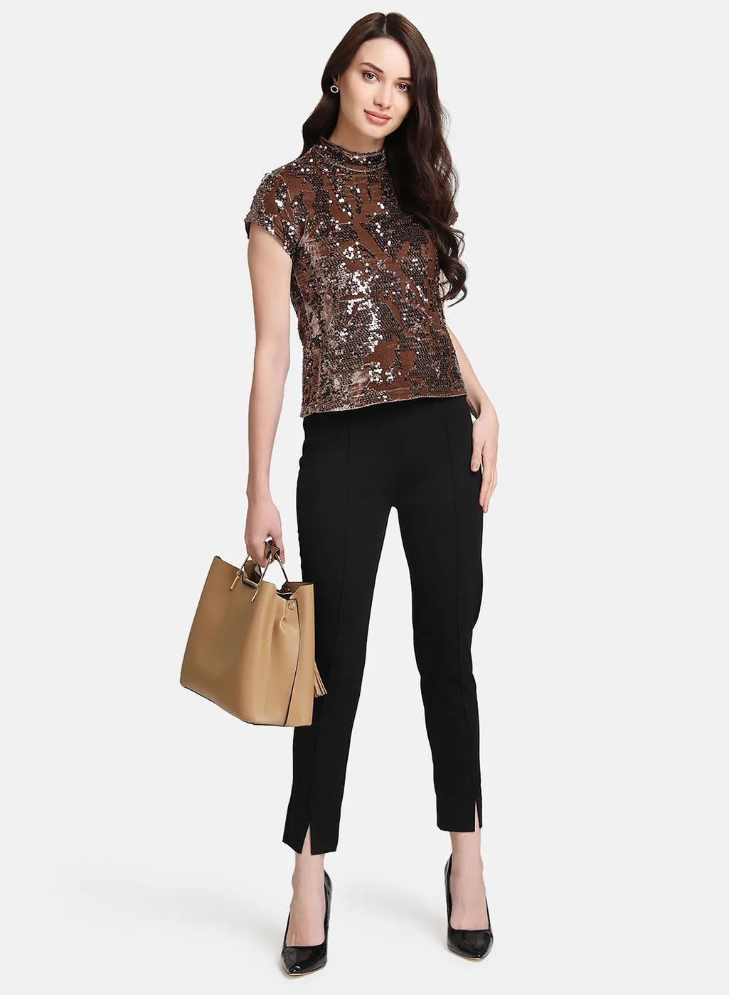 Stylish Sequin Round Neck Top - Shop Now