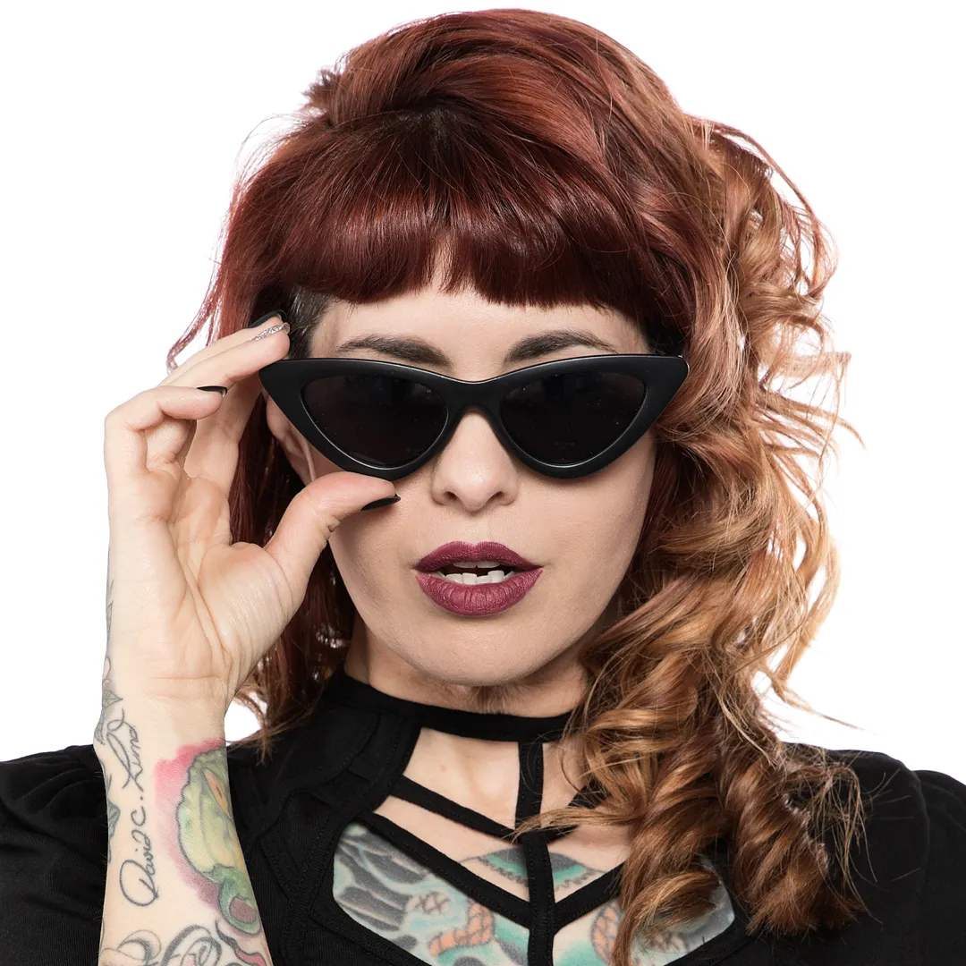 Sunglasses - Sourpuss Cat Eye - Matte Black