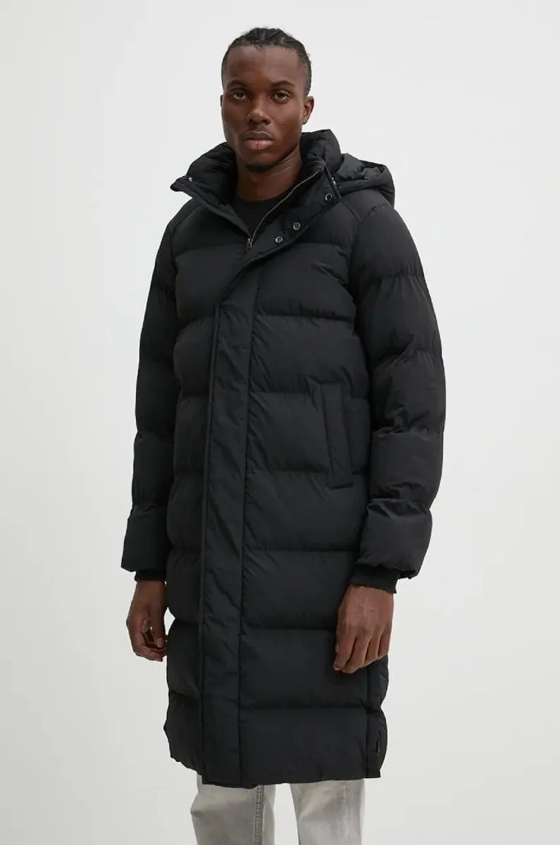 Superdry Hooded Longline Puffer Jacket Black