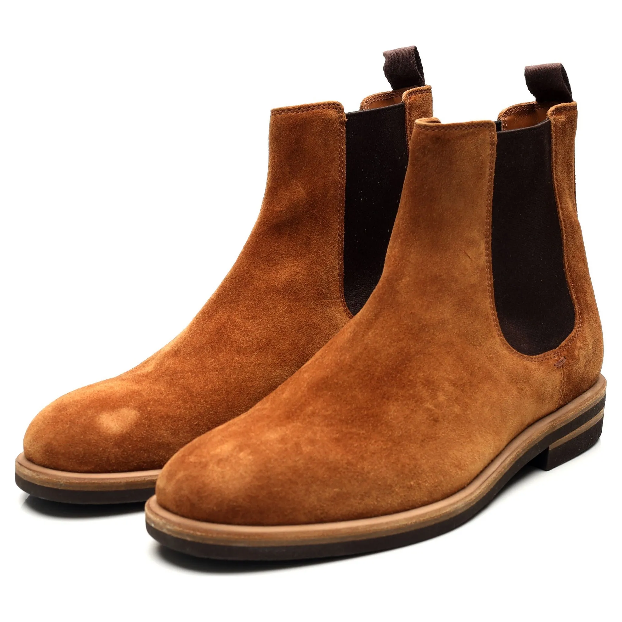 Tan Brown Suede Chelsea Boots UK 8 EU 44