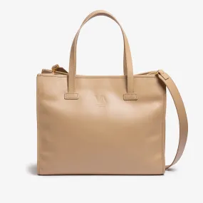 Taupe calfskin big box bag