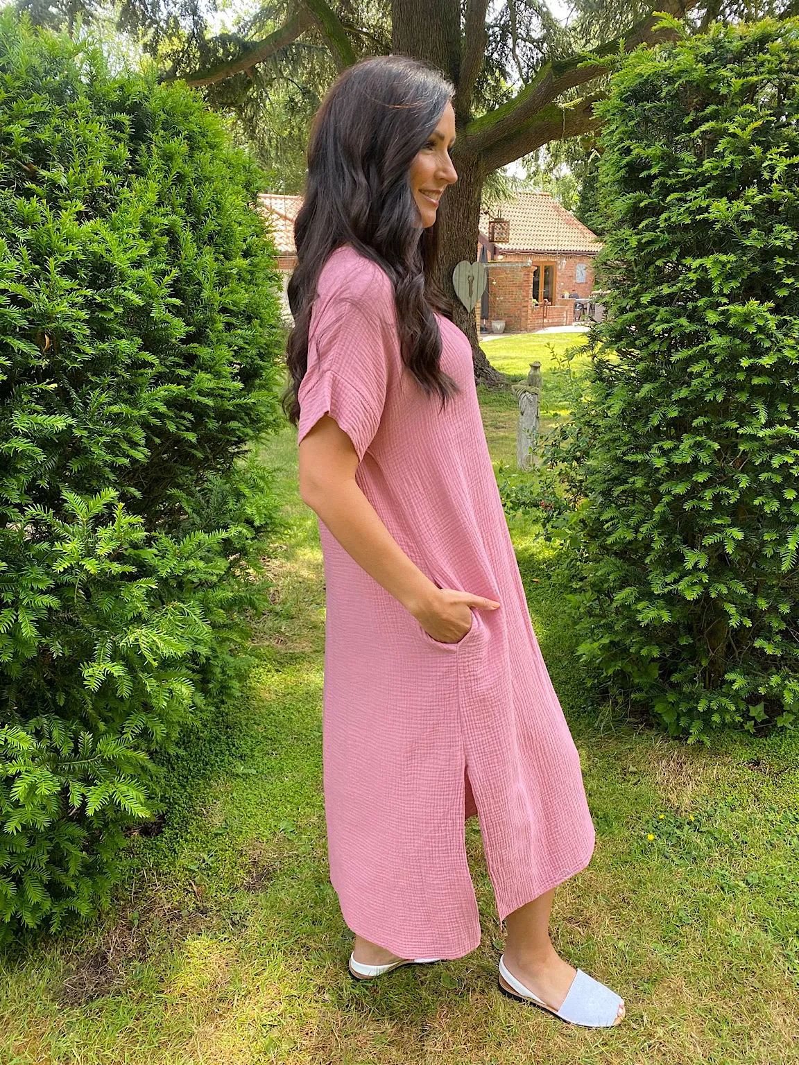 Textured Split Hem Dress Toni