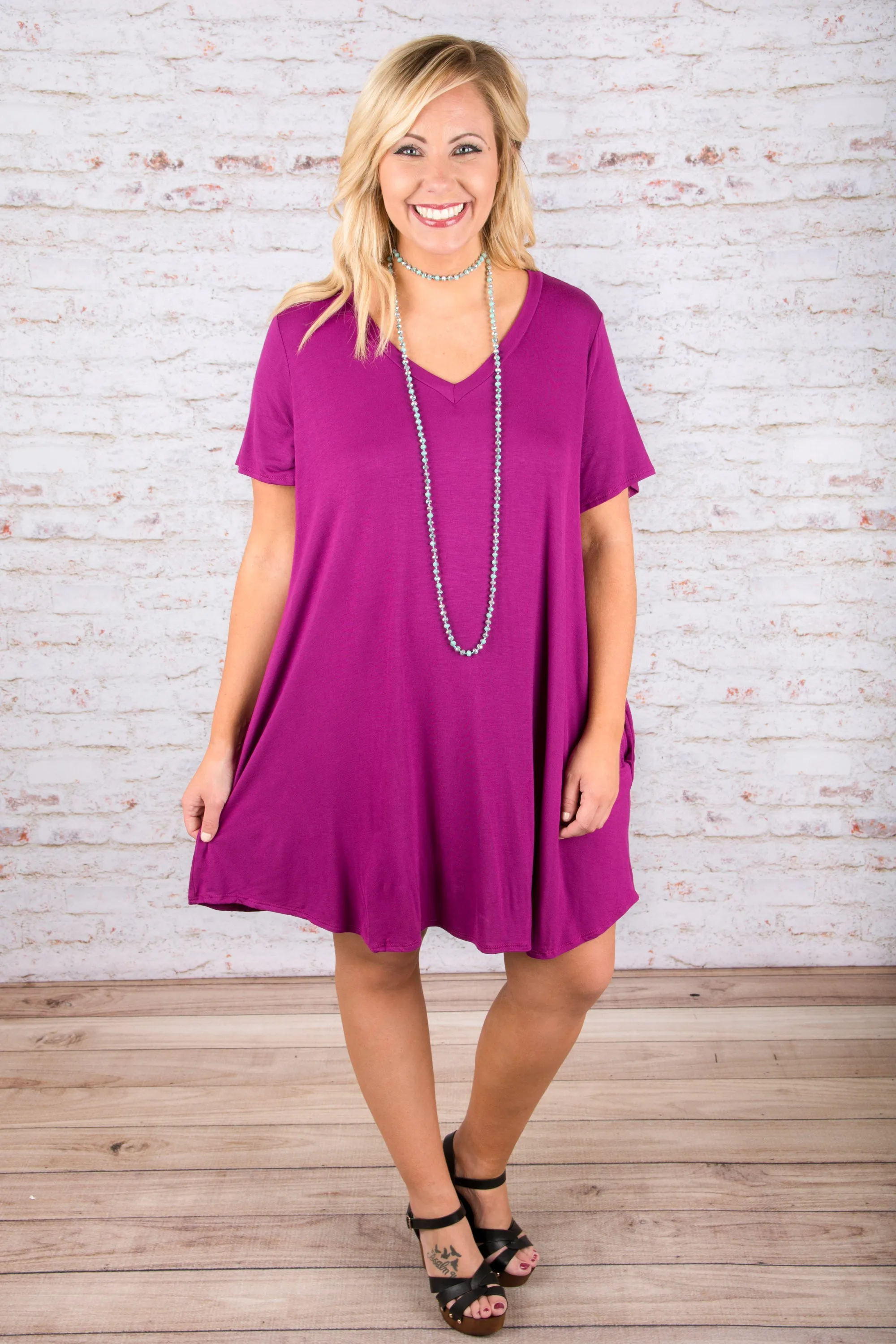 The Ellie Dress in Magenta - Shop Now