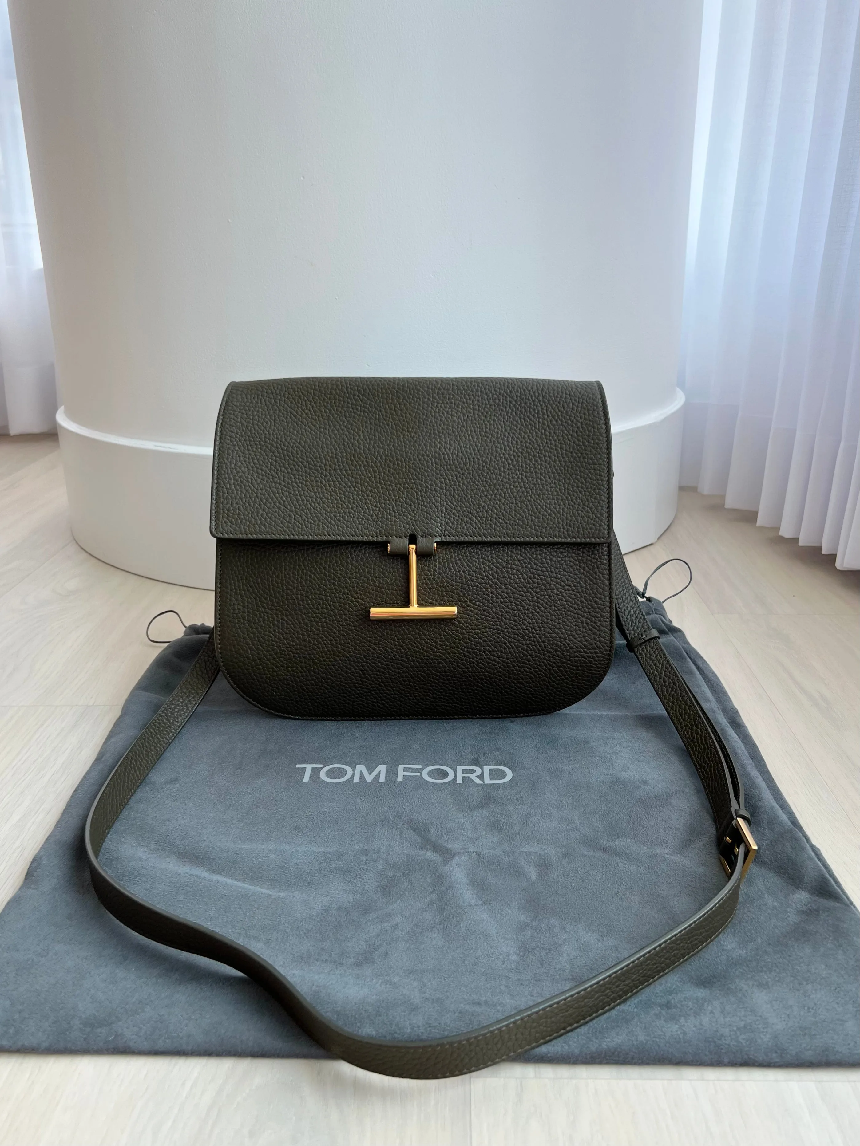 Tom Ford Grained Leather Tara Crossbody Bag