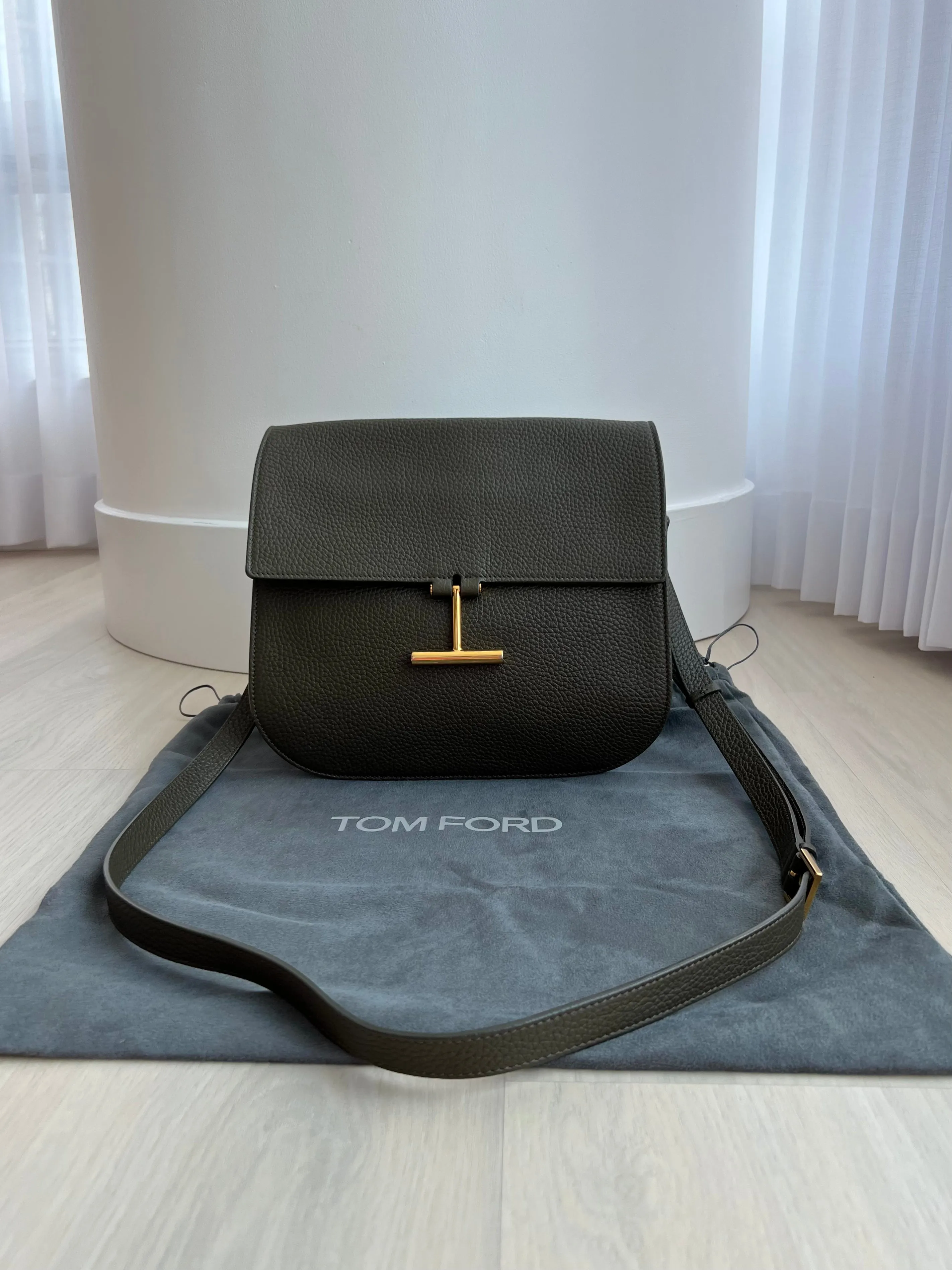 Tom Ford Grained Leather Tara Crossbody Bag