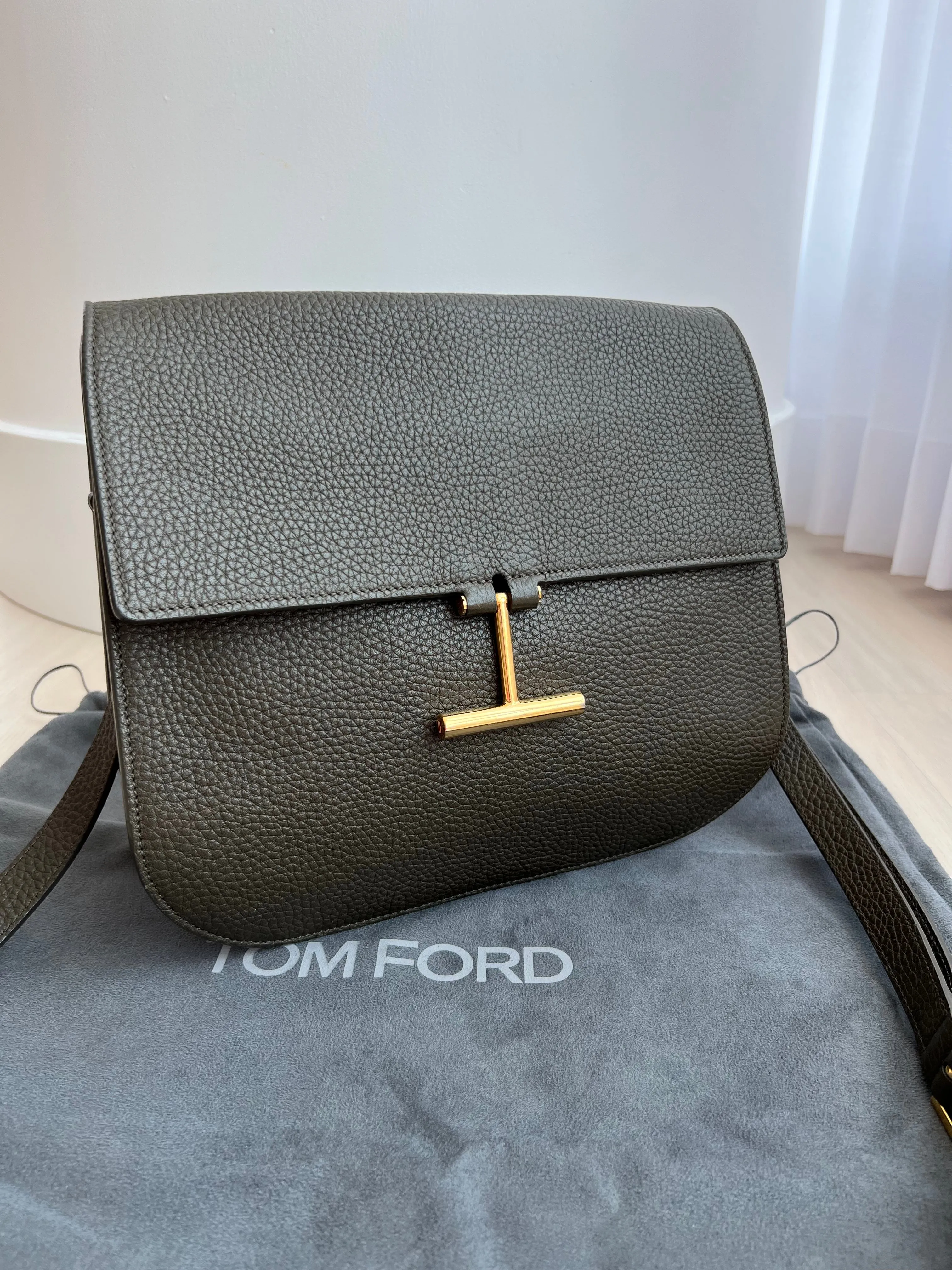 Tom Ford Grained Leather Tara Crossbody Bag