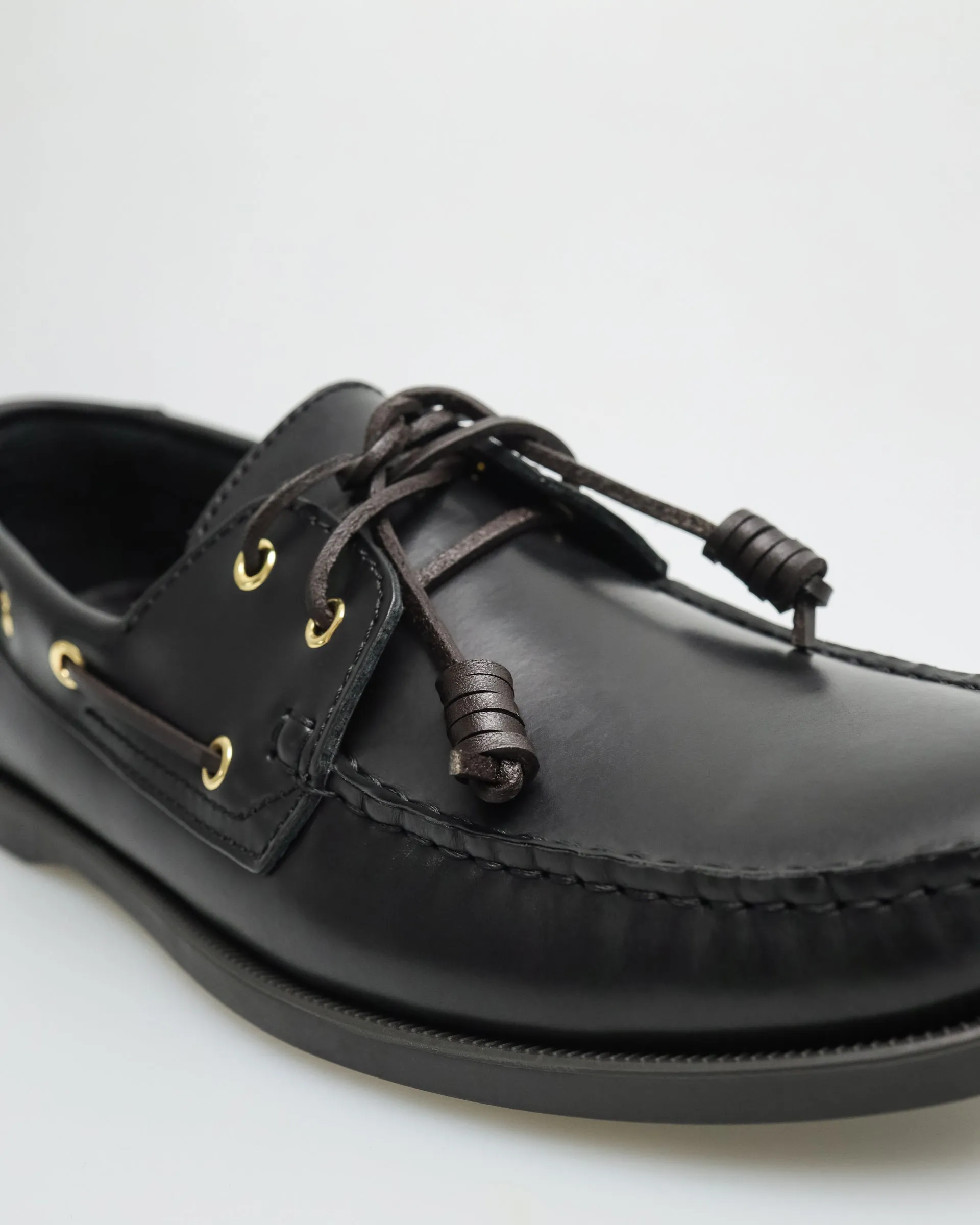 Tomaz BF999A Men's Black Boat Shoes