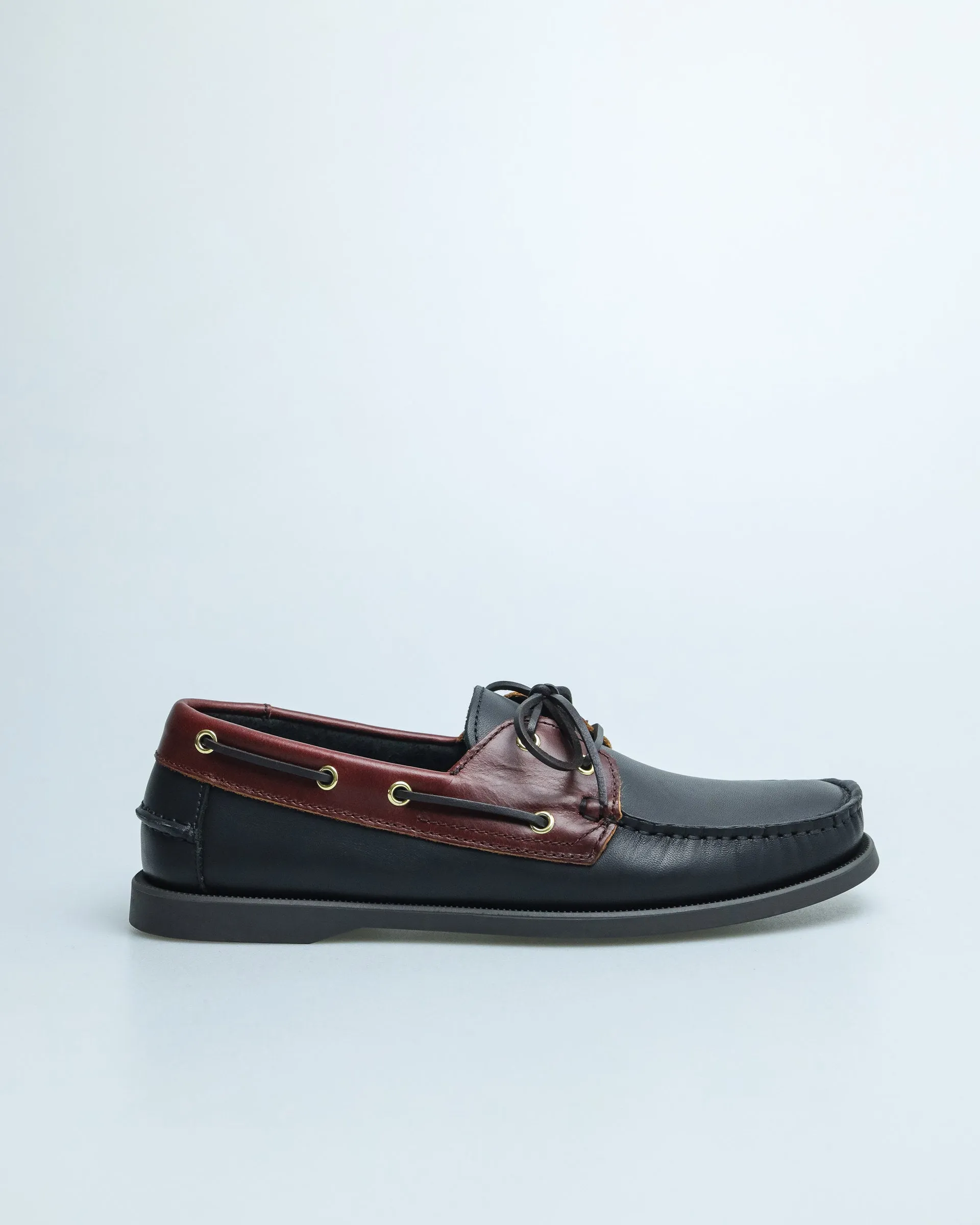 Tomaz Men's Leather Boat Shoes Black