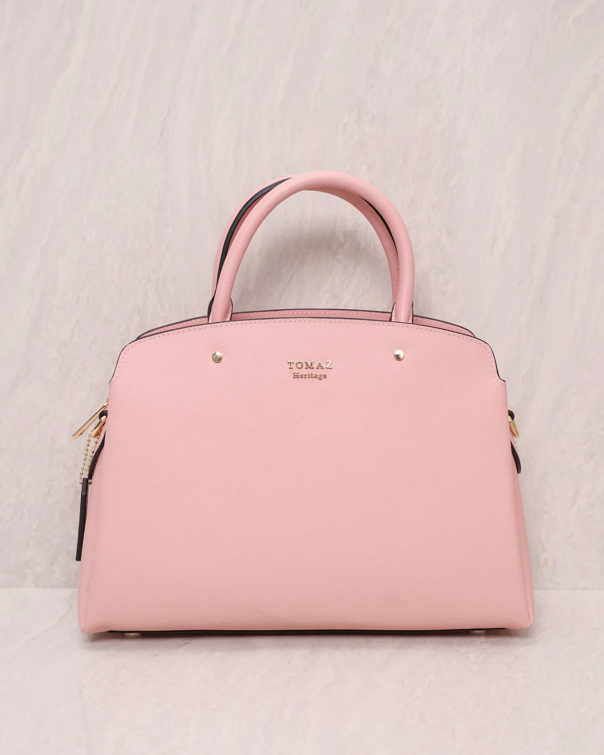 Top handle handbag, light pink - Tomaz BL106, ladies