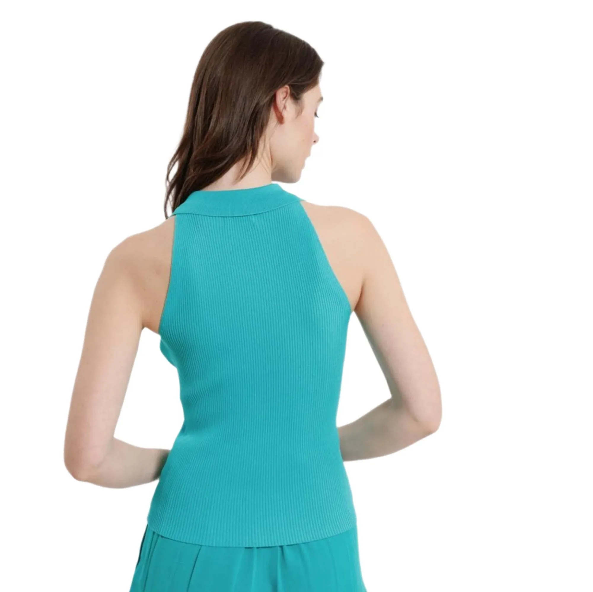 Turquoise Sweewe Sleeveless Polo