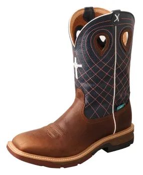 Twisted X Men's Square Toe Boot Mocha Navy Alloy - Result.