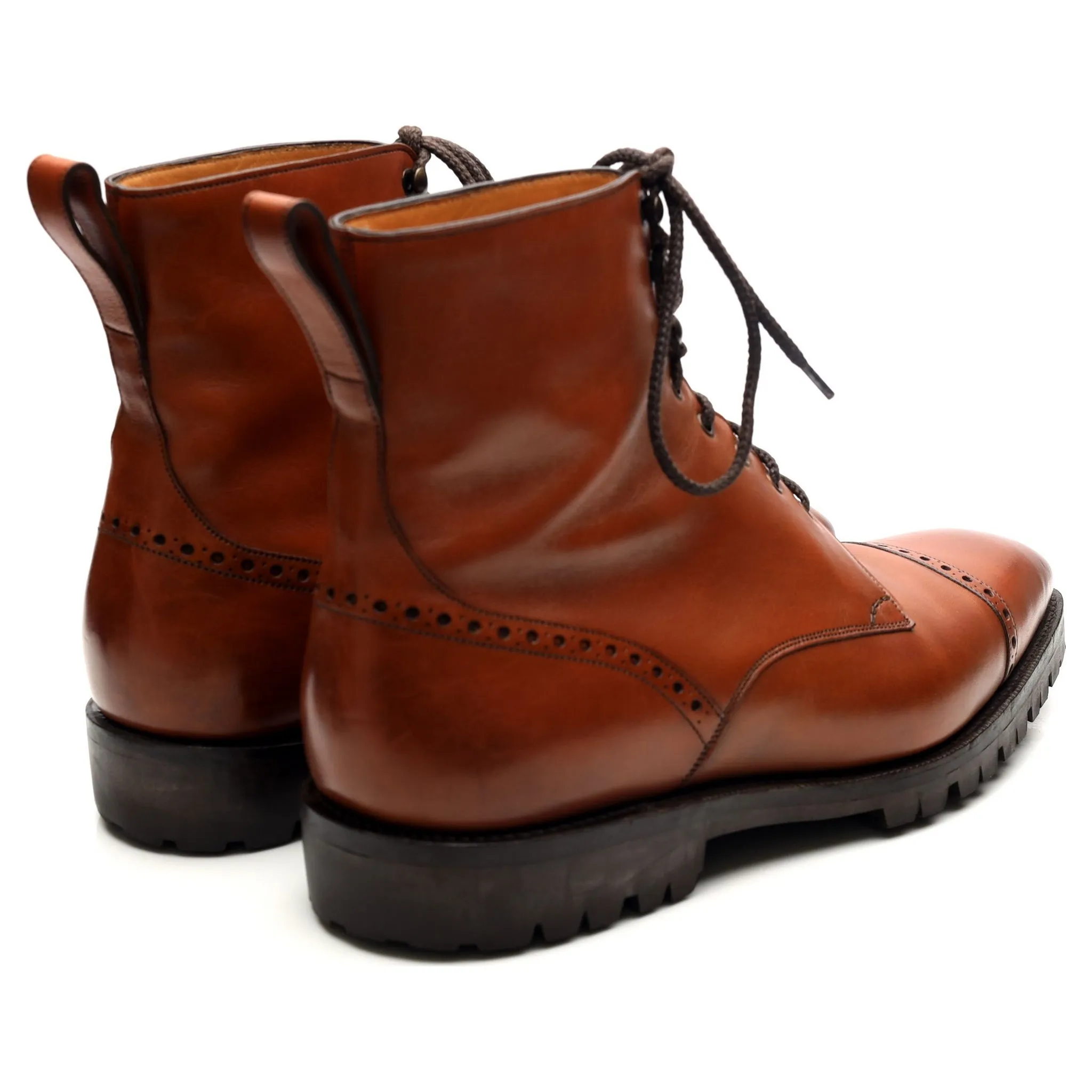 'Urban Commando' Tan Brown Leather Boots UK 6 F