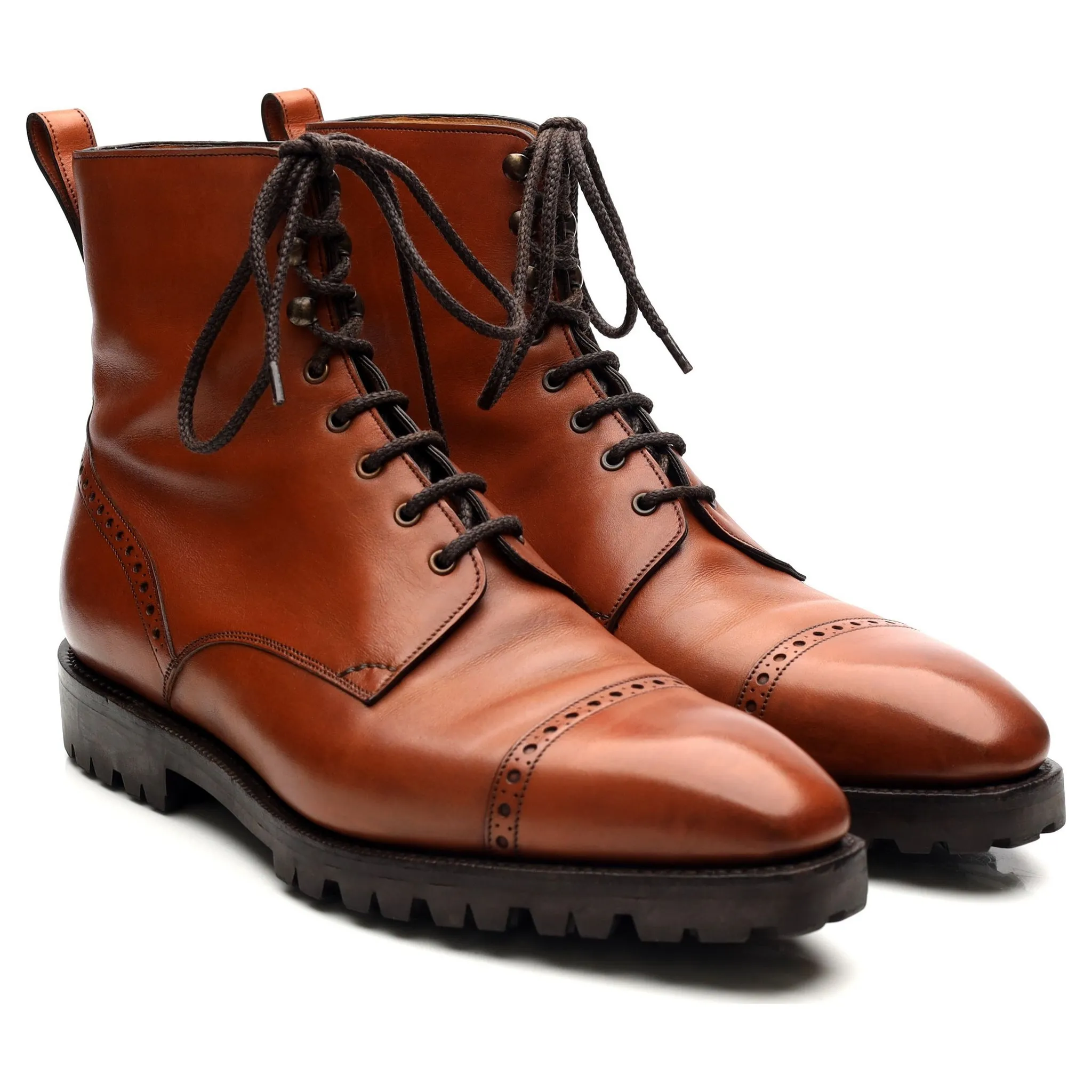 'Urban Commando' Tan Brown Leather Boots UK 6 F