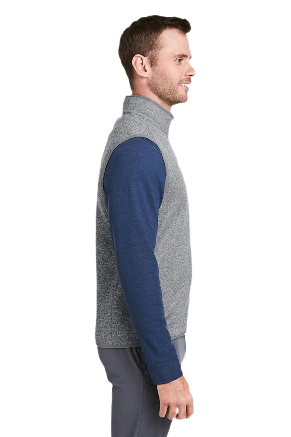 Vineyard Vines Custom Mens Mountain Sweater Fleece Vests, Grey Heather