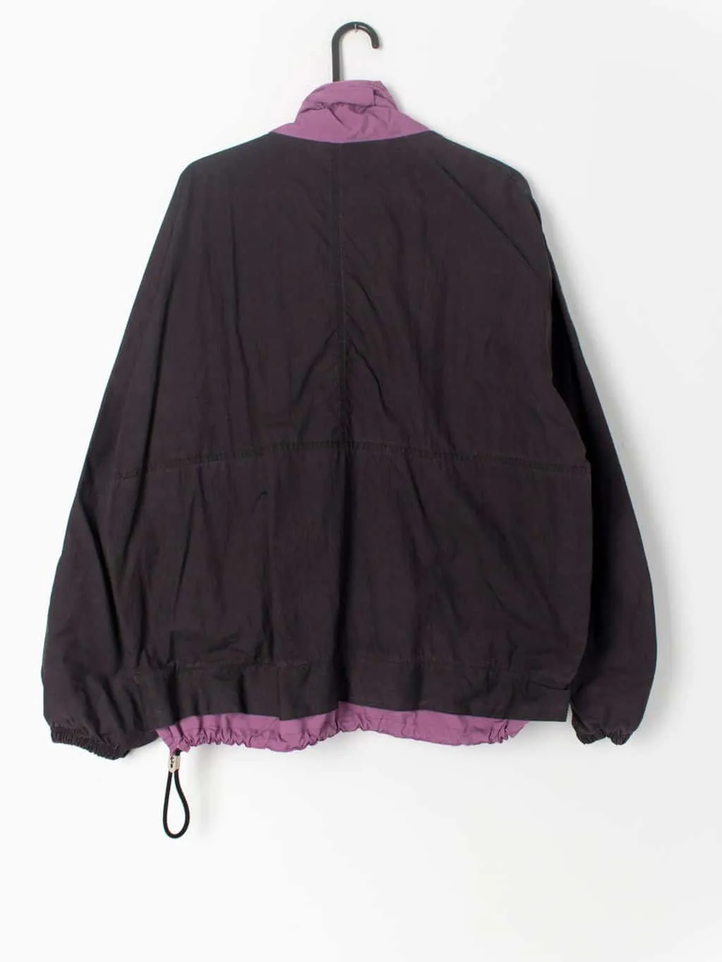 Vintage 90s quarter zip windbreaker black purple by Belfe. Made in Italy – Medium / Large