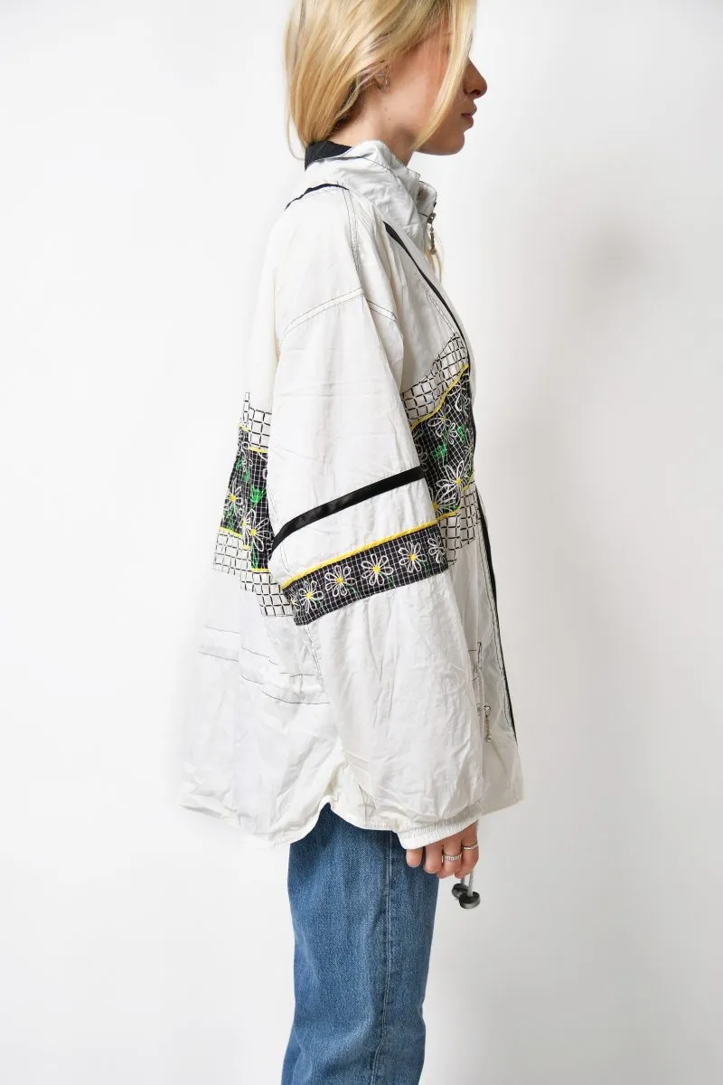 Vintage floral windbreaker white