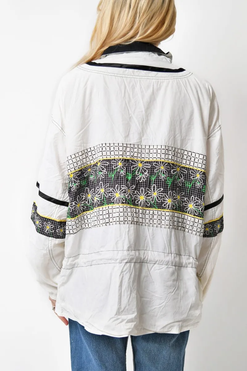 Vintage floral windbreaker white