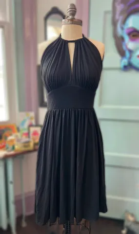 Vivian Black Ink Convertible Halter Dress - Sizes S, L, and 2XL Available.