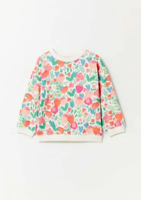 White Floral Sweatshirt