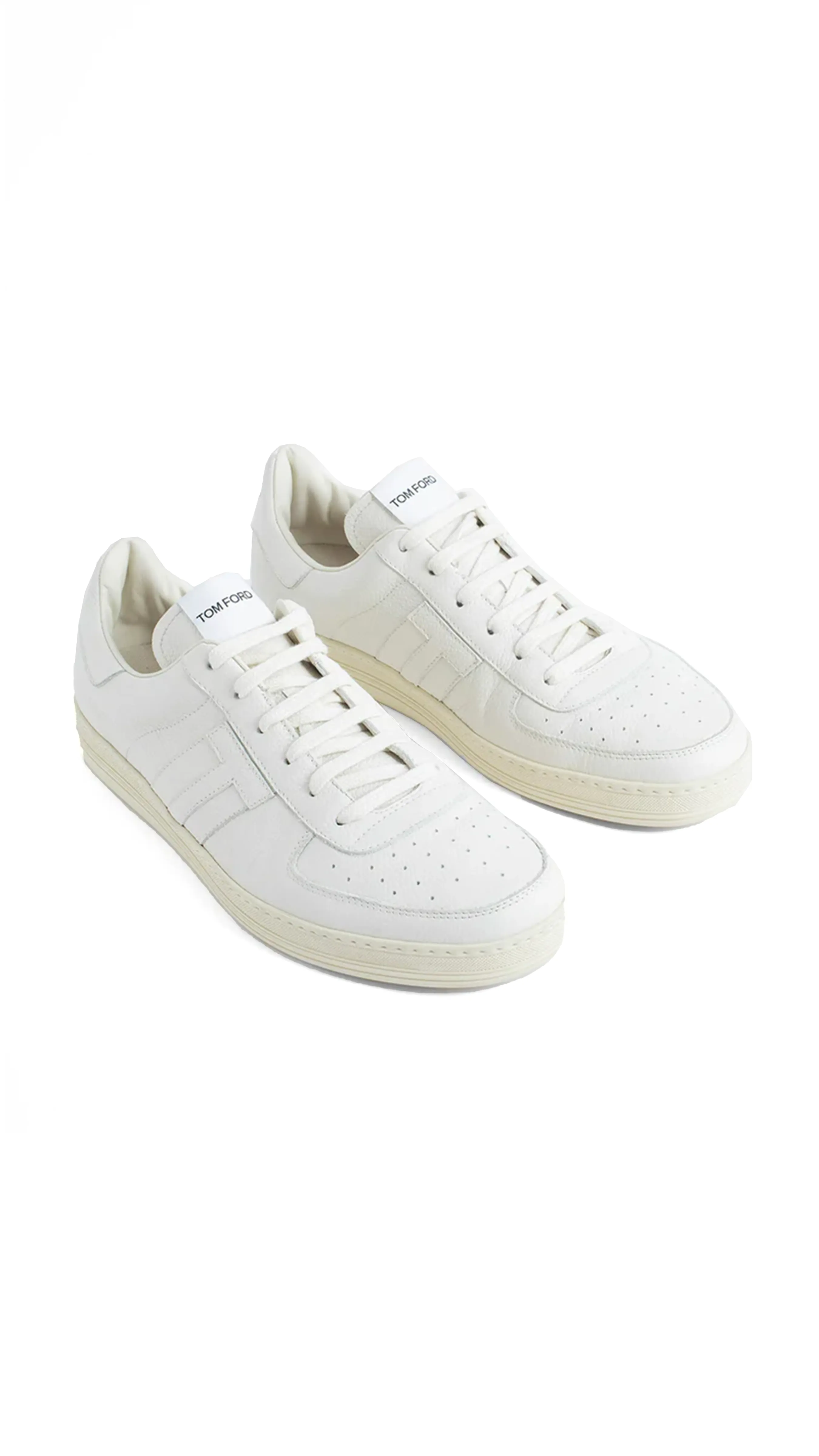 White Grained Leather Radcliff Sneakers