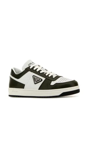 White Green Downtown Leather Sneakers