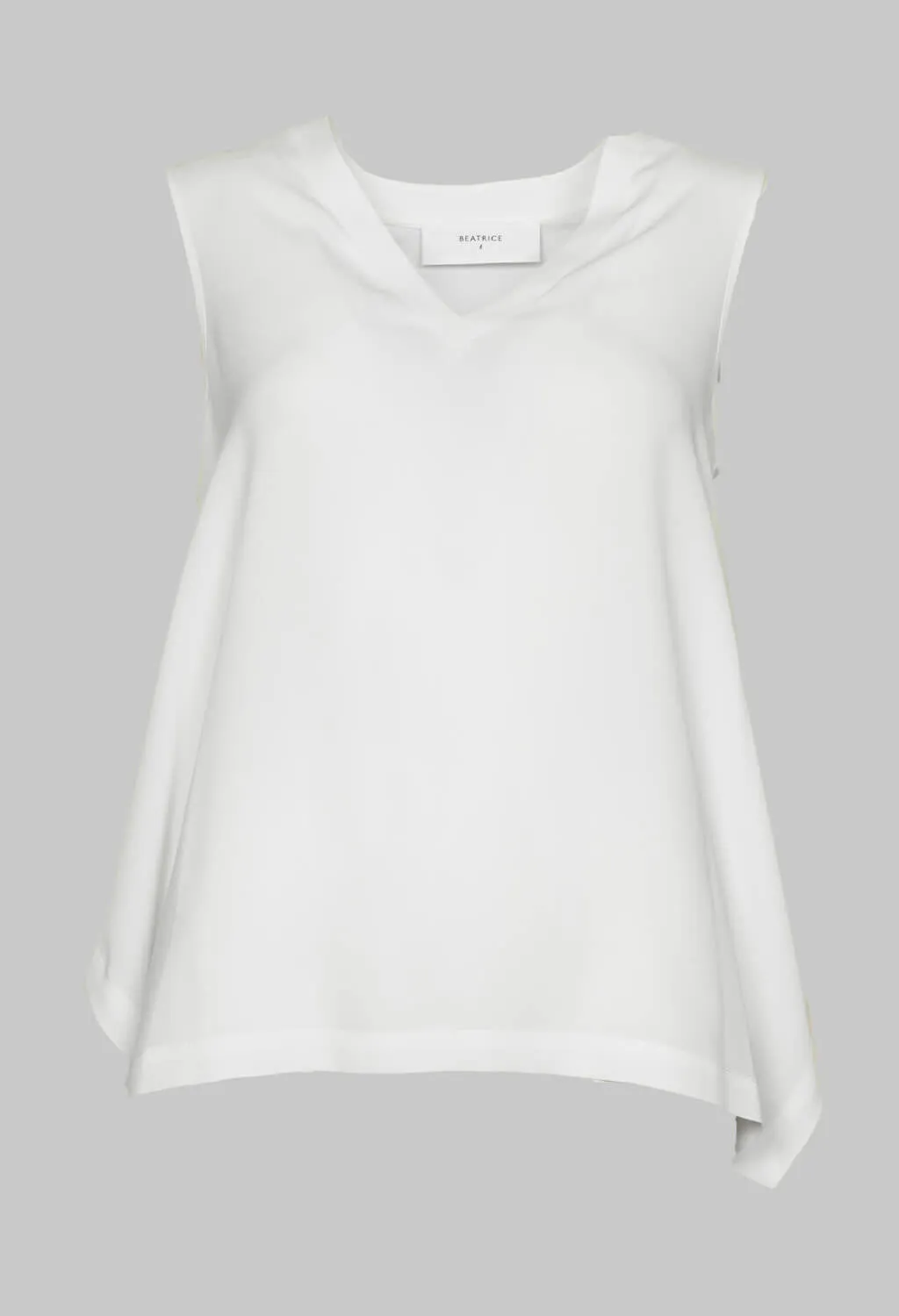 White V Neck Loose Fit Top