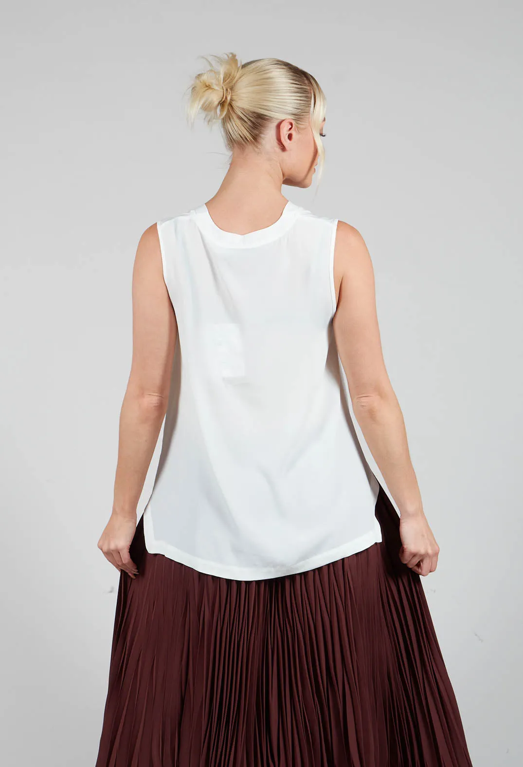 White V Neck Loose Fit Top