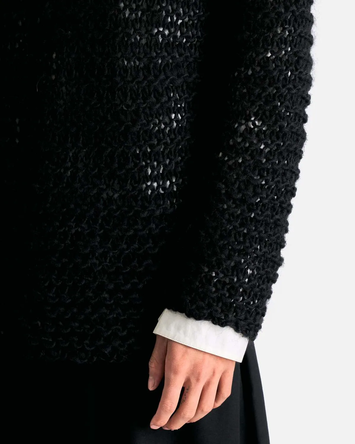 Wide Gauge Sweater - Black