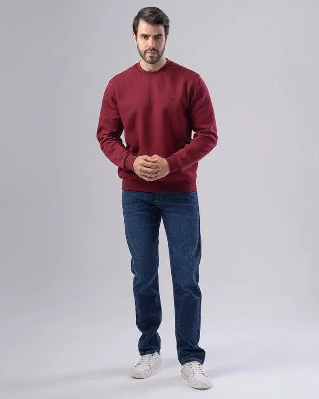 Wine Round Neck Sweatshirt