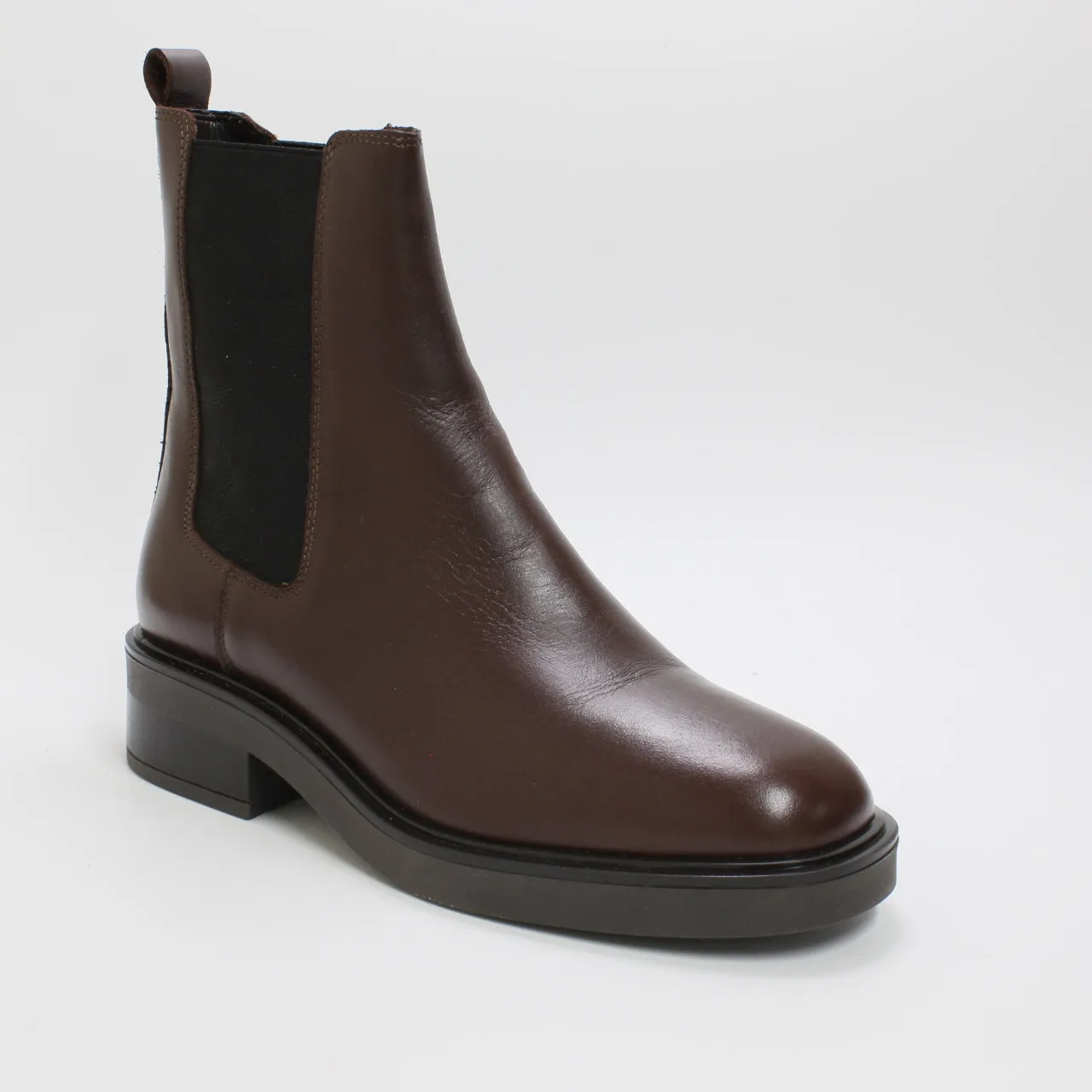 Women's Office Ankle Boots - Attention Clean Chelsea in Chocolate Leather