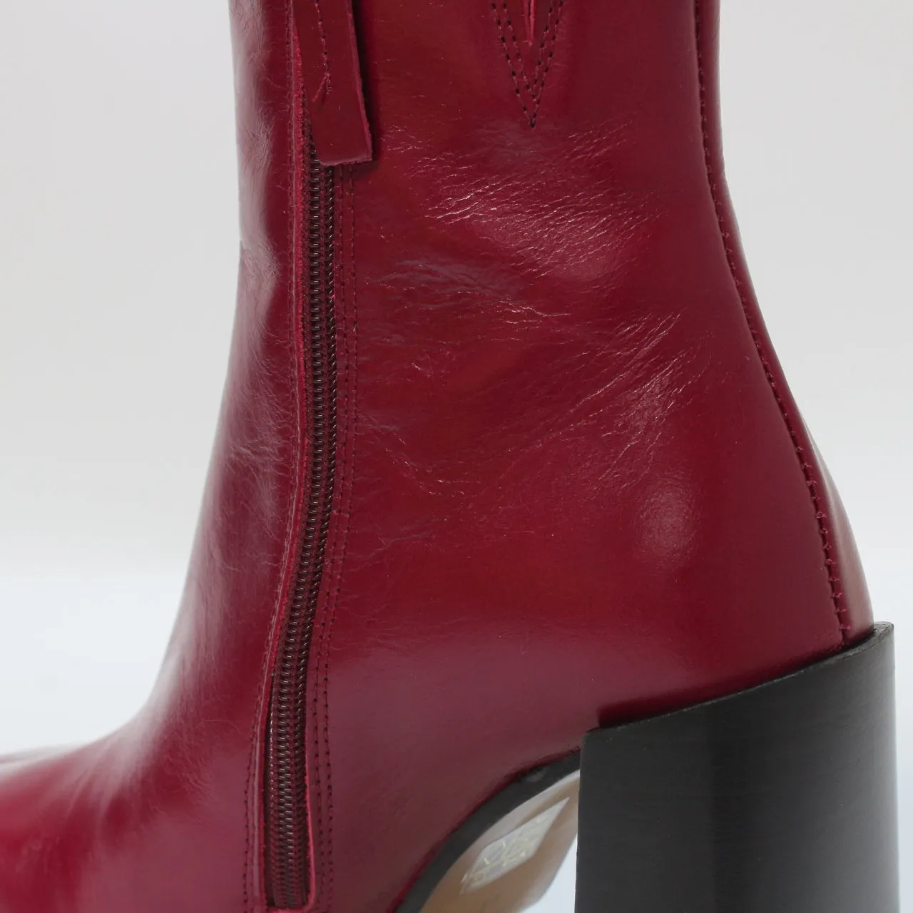 Women's Red Leather Square Toe Ankle Boots - Arlen Square Toe Ankle Boots - Shop Now