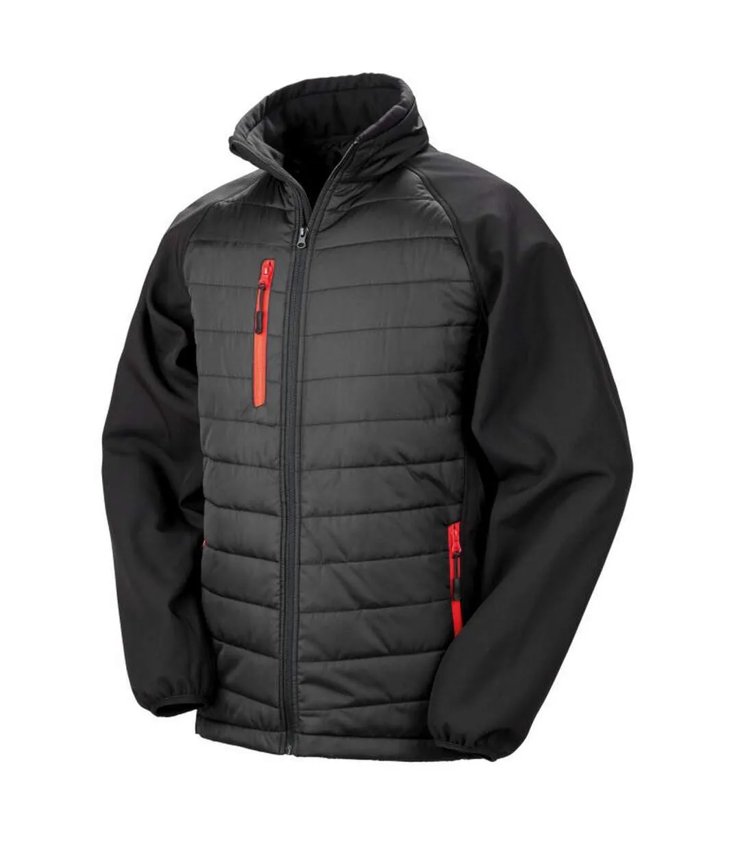 Womens/ladies compass soft shell jacket black/red Result